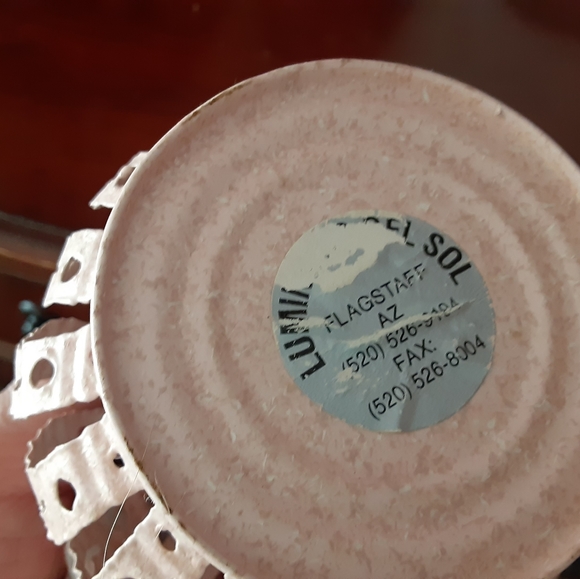 Pink metal and glass candle holder - Picture 3 of 3